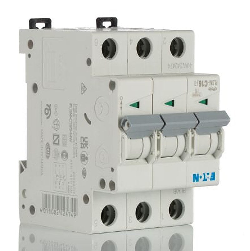 Eaton xPole PLSM Miniature Circuit Breaker, 3-Pole, 16A, Type C, 400V ac AC, 48 V dc DC, 10 kA Breaking Capacity