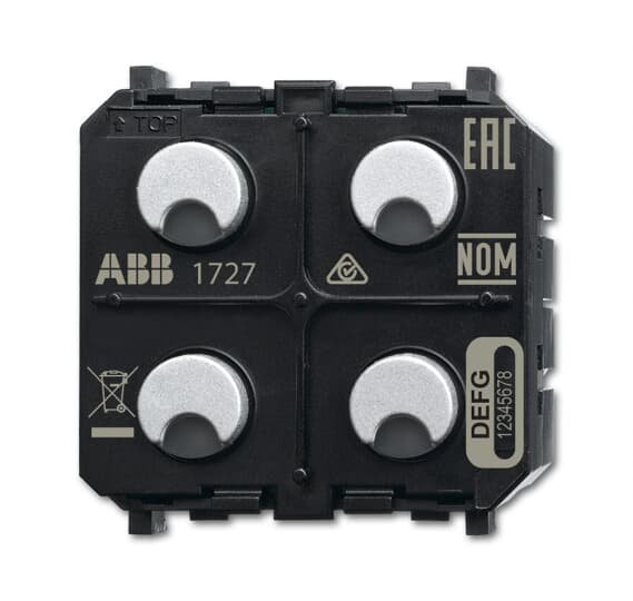 The ABB makes Sensor/switch actuator with 2/2gang (wireless) for ABB-free@home®. It is used for switching 230 V∼ consumers. The communication with the free@home system is carried out wireless. It is available with an integrated switch actuator. The switch For contacting 2gang 6230-2x-xxx to 6234-2x-xxx rockers, and requires 3 wire connection (with neutral conductor) Comes with 230 V extension unit input (On/Off) and fixing claws Offers IP20 degree of protection and flush mounting