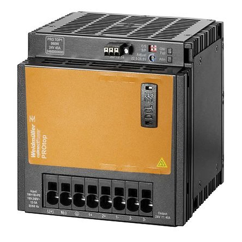 Weidmüller ProTOP Switched Mode DIN Rail Power Supply 340 V dc, 277V ac AC/DC Input 48V dc, 20 A Output DC 960 W