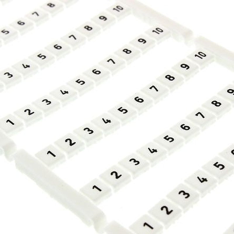 WAGO 1 to 10 (10x) Marker Card for use with Terminal Block