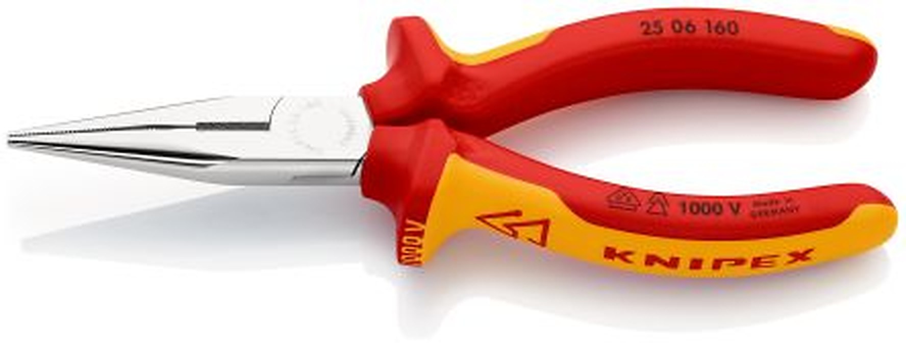 Knipex 1-Piece Long Nose Plier, 160mm Overall External VDE/1000V Approved, 50mm Jaw