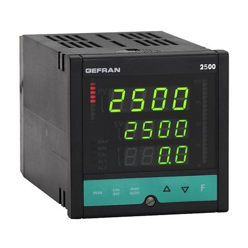 Gefran 2500 DIN Rail PID Temperature Controller 4 Input, 7 Output 1 NO/1 NC, Digital (PNP/NPN), Analogue (0/4 to 20 mA)