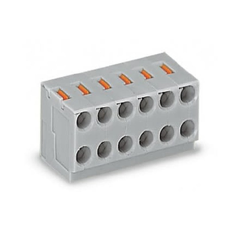 WAGO PCB Terminal Block, 6-Contact, 3.5 mm Pitch, 1 Row, 252-106
