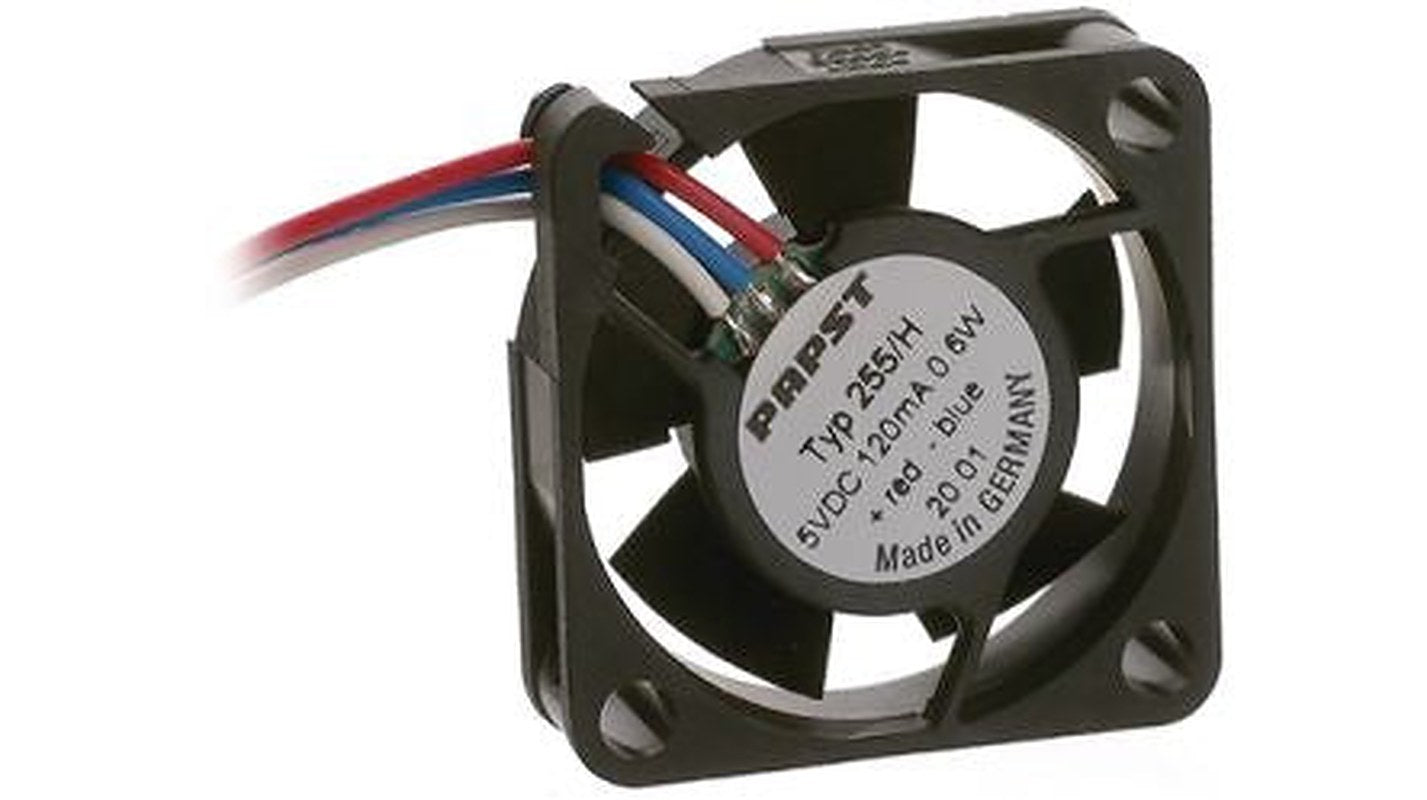 ebm-papst Axial Fan, 5V dc, 4.6 m³/h, 0.7 W, IP20 25 mm 25mm 8 mm