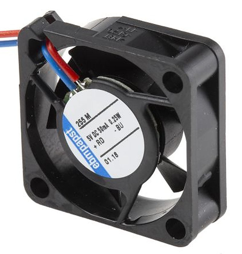 ebm-papst 250 Series Axial Fan, 5V dc, 2.3 m³/h, 200 mW, IP20 25 mm 25mm 8 mm