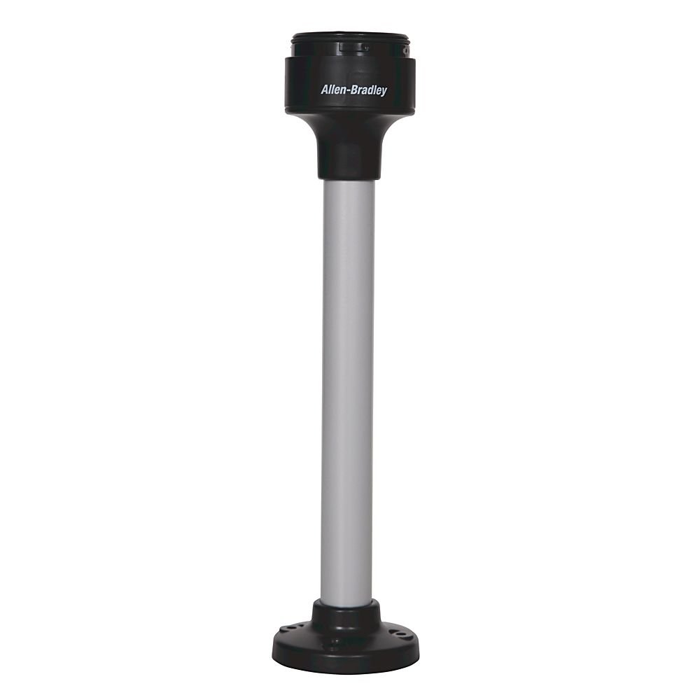 The Rockwell Automation provides a mounting base stack light comes with ingress rating of UL Type 4/4X/13 and IP66. For 5 module stack shock is 35G and vibration is 5G. 25 cm aluminum pole base (It has powder-coated aluminum tube). Material used is Rubber seals, gaskets and nitrile rubber. Mounting type is pole mount Cap included Housing color is Black Recommended wire size is 0.2 mm² Screwless terminal blocks