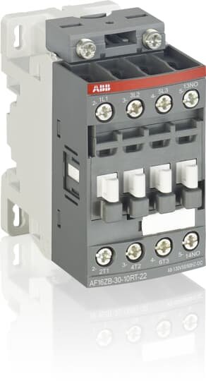 1SBL136060R2101 The ABB contactor with 1 built-in auxiliary contact and screw terminals, managing large control voltage variations, reducing panel energy consumptions and ensuring distinct operations in unstable networks. Furthermore, surge protection is built-in, offering a compact solution. AF contactors have a block type design, can be easily extended with add-on auxiliary contact blocks and an additional wide range of accessories. Close to contactor fitted with thermal O/L relay Screw terminals