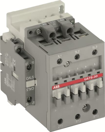1SBL411022R8011 The ABB contactor with 1 built-in auxiliary contact and screw terminals, managing large control voltage variations, reducing panel energy consumptions and ensuring distinct operations in unstable networks. Furthermore, surge protection is built-in, offering a compact solution. UA contactors have a block type design, can be easily extended with add-on auxiliary contact blocks and an additional wide range of accessories. Close to contactor fitted with thermal O/L relay Screw terminals