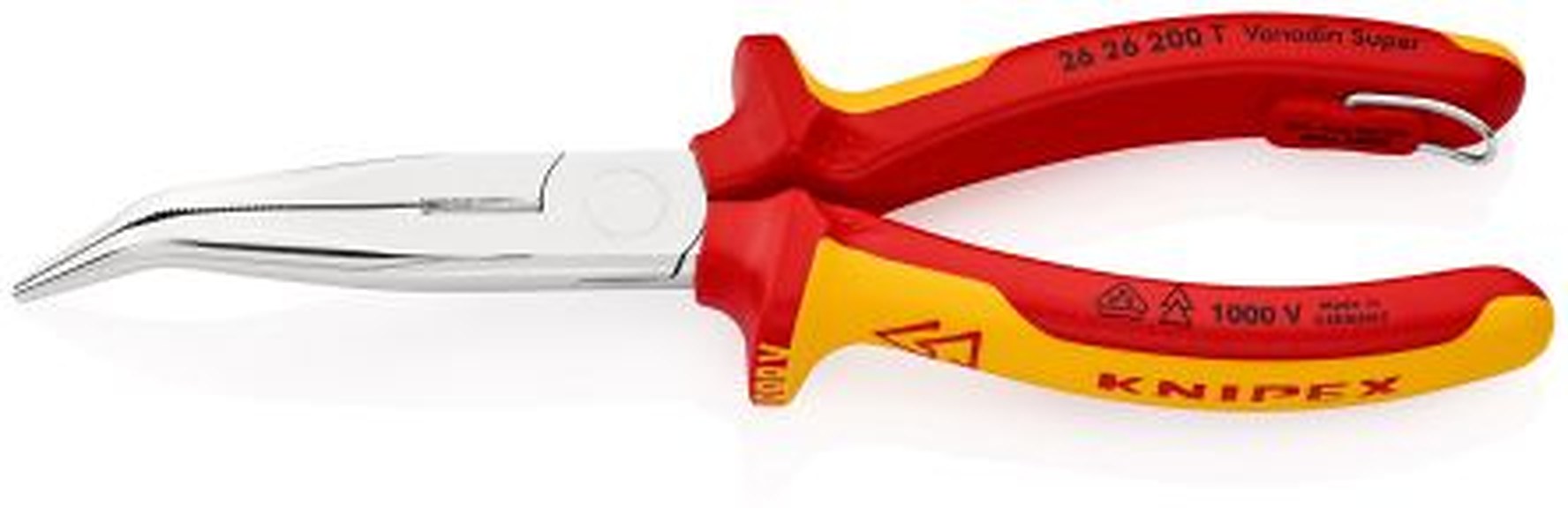 Knipex 1-Piece Long Nose Plier Round, 200mm Overall VDE/1000V Approved, 73mm Jaw