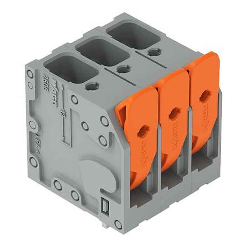 WAGO 2606 Series PCB Connector, 2-Contact, 7.5 mm Pitch, Through Hole, 1 Row