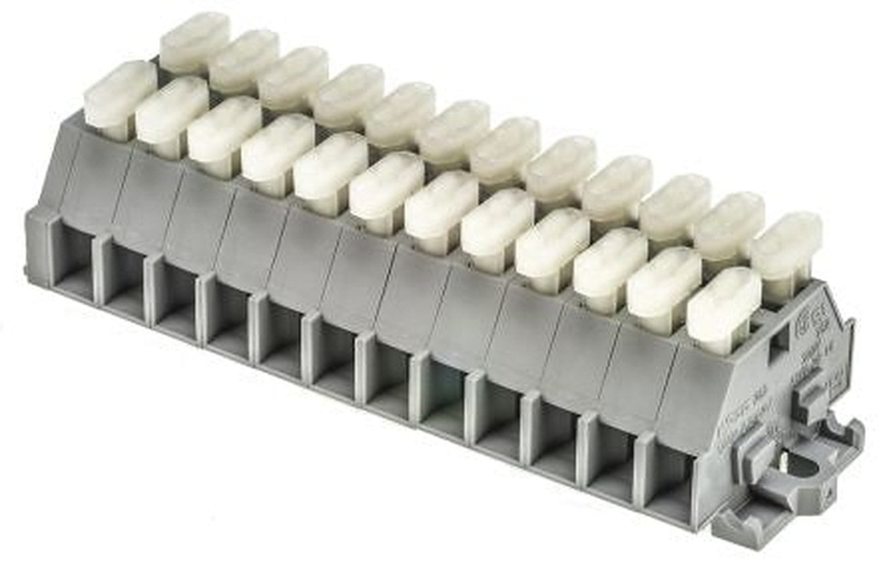WAGO 261-112/341-000 261 Series Terminal Strip Grey, 2.5mm², 1-Level, Clamp