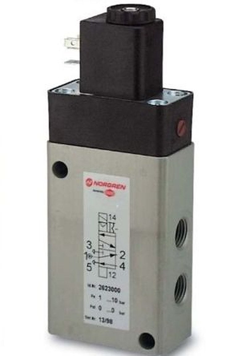 Norgren Pneumatic Solenoid Valve - 3/2, 5/2 Way Solenoid/Air 26230 Series 24V