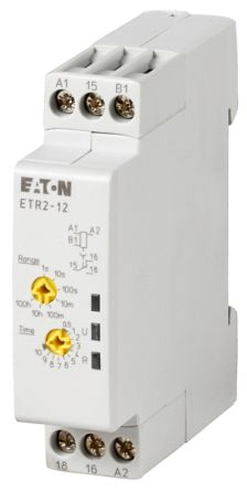 Eaton ETR 2 Series DIN Rail Timer Relay, 1-Contact, 240 V ac 240V ac, 0.05 s to 100 h, 1-Function