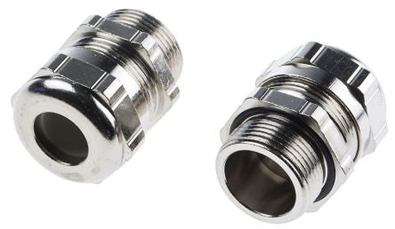 ABB Metallic Nickel Plated Brass Cable Gland, M25 Thread, 6 mm min., 11 mm max., IP68