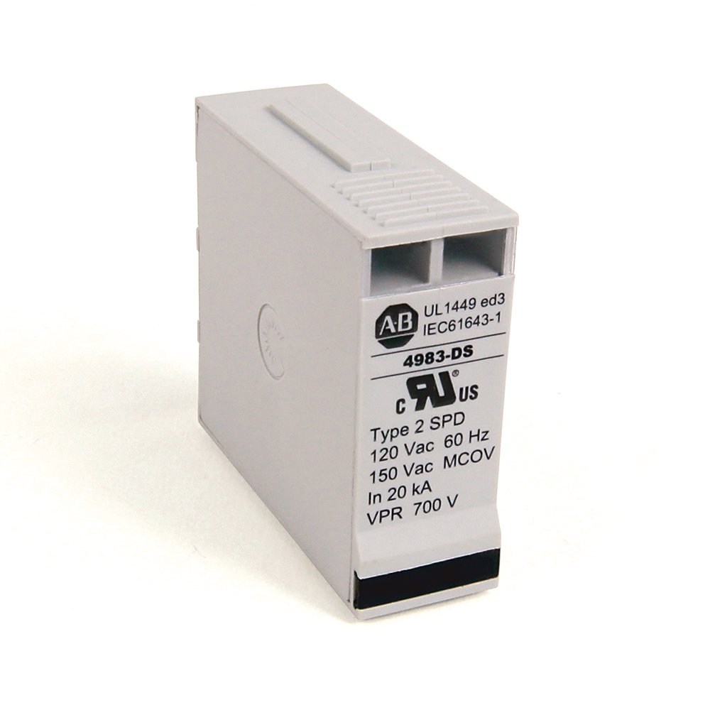 The Allen Bradley DIN Rail AC Power Surge Protective Device offers a number of options to meet basic surge protection needs. They are connected in parallel and use an MOV to clamp high-voltage surges. They are primarily used in the main electrical panel for the protection of 1- and 3-phase systems. Compact modular design Robust design avoids unnecessary replacement DIN Rail mounted Type 2 Replacement module Visual status indicator Remote status indicator