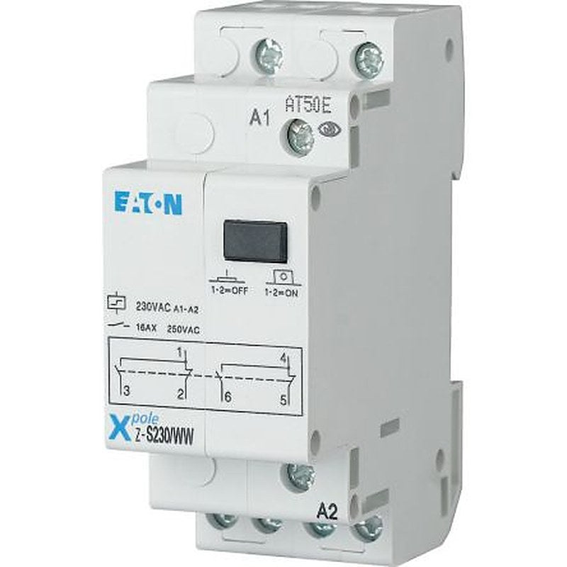 Eaton DIN Rail Impulse Relay, 230V ac Coil, 16A Switching Current, DPDT