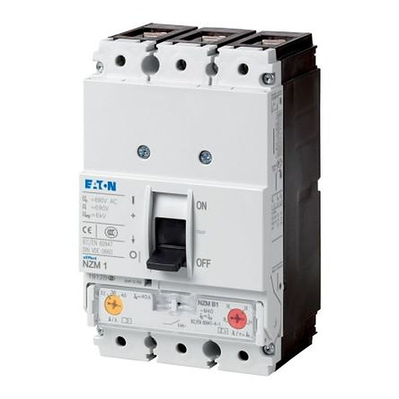 Eaton, NZM, NZM Molded Case Circuit Breaker 3-Pole 100A, Breaking Capacity 18.5 kA, Fixed