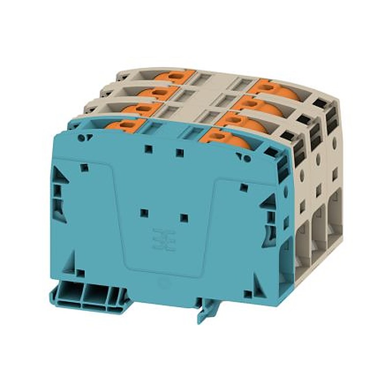 Weidmüller 2663300000 A2C Series Feed Through Terminal Block Dark Beige, 50mm², 1-Level, Push-in, IECEx/ATEX
