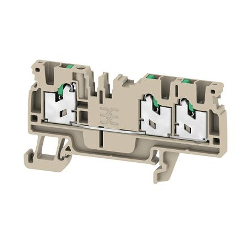 Weidmüller 2674540000 AS3C 2.5 Series Feed Through Terminal Block Dark Beige, 1-Level, Snap-In
