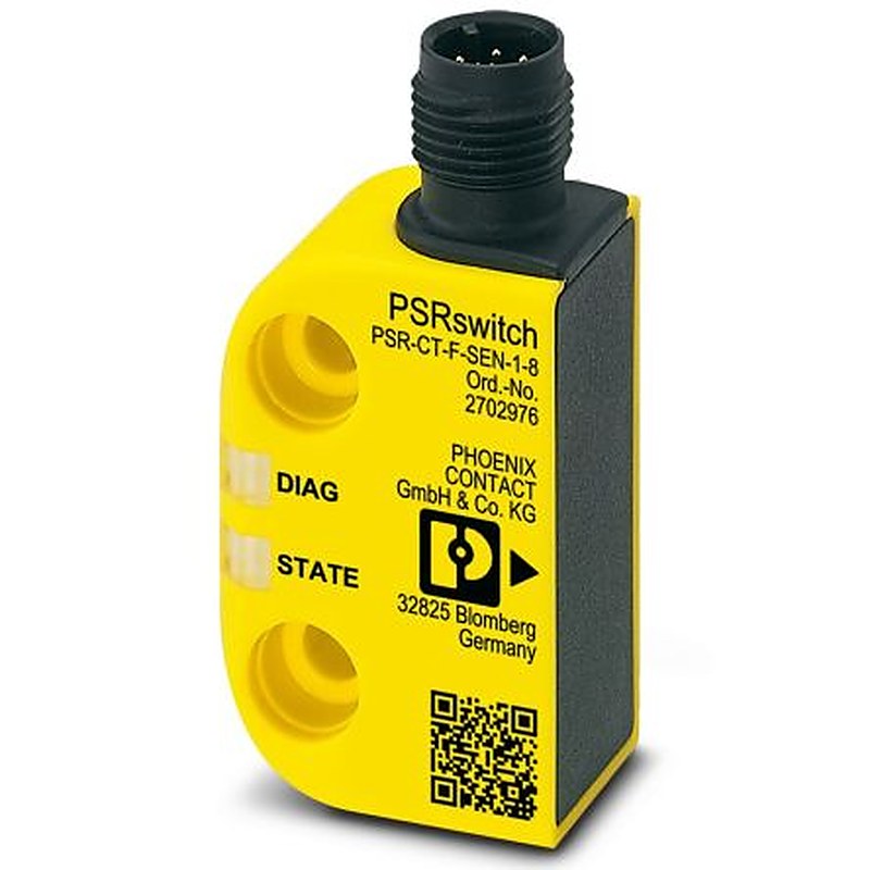 Phoenix Contact PSR-CT-F-SEN-1-8 Series Transponder Safety Switch, Polybutylene Terephthalate Housing, 24V dc, 1, M12