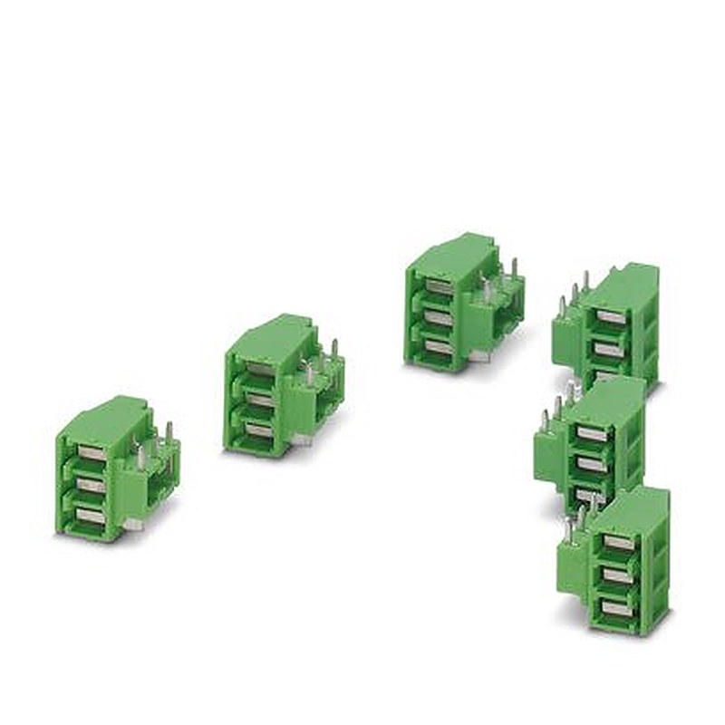 Phoenix Contact MKDSO Series PCB Terminal Block, 3-Contact, 5 mm Pitch, Wave Soldering Mount, 1 Row