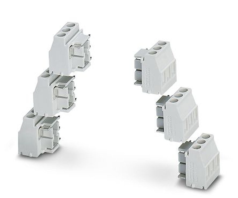 Phoenix Contact PCB Terminal Block, 3-Contact, 5 mm Pitch, Wave Soldering Mount, 1 Row