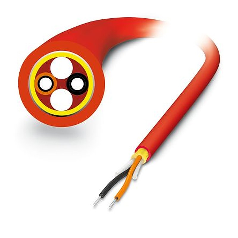 Phoenix Contact Polymer Heavyweight Version Fibre Optic Cable, 2.2 mm Polyurethane, Red, 1 m