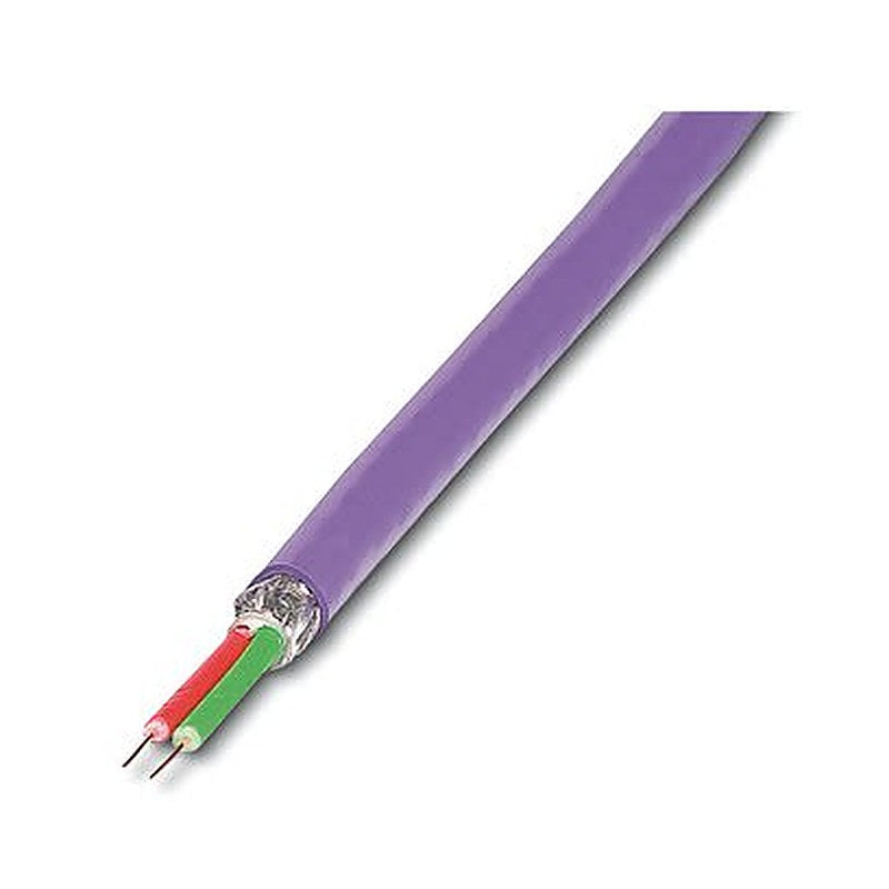 Phoenix Contact Bus Bus Cable, 2 Cores, 0.34mm² 22 AWG, Screened, 1 m, Purple Polyurethane Sheath