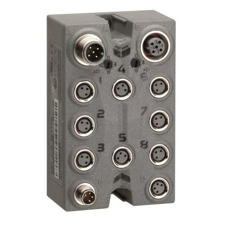 The Schneider Electric CANopen interface I/O block with sensor power supply for all channels overload, short-circuit and reverse polarity protection. This product is certified Green Premium, the eco-label which is committed to sustainable performance and respectful of the environment. Toxic heavy metal free Mercury free