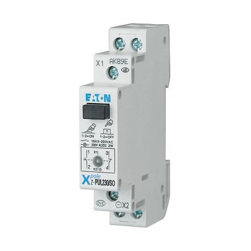 Eaton Z-PUL Series Push Button Switch, DIN Rail, 1 NO/1 NC, IP40 250 V ac