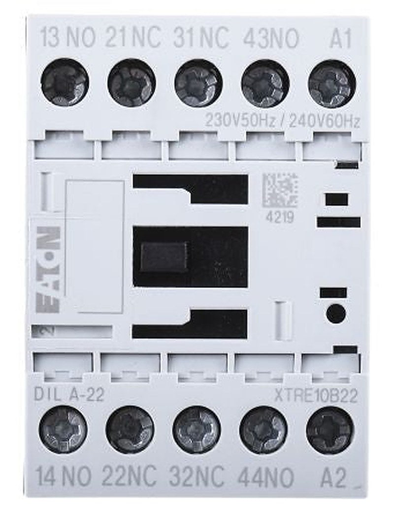 Eaton DILA Contactor Relay, 230V ac Coil, 4 A 240V, 2 NO/2 NC, 415V ac