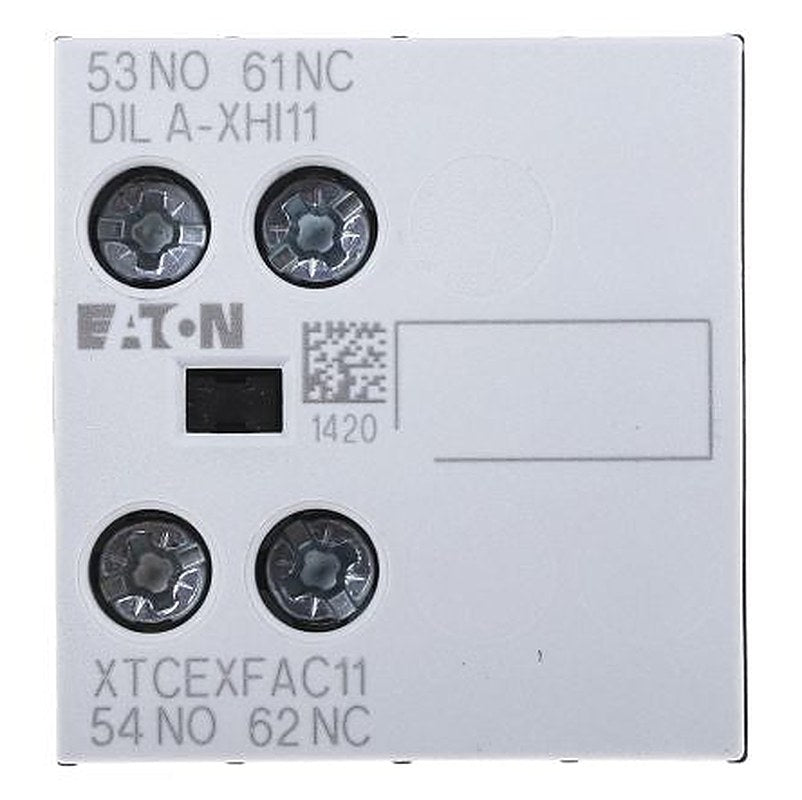 Eaton Auxiliary Contact, 2 Contact, 1 NO/1 NC, DILA, Front Fixing, 16 A, 500V ac, 276421 DILA-XHI11