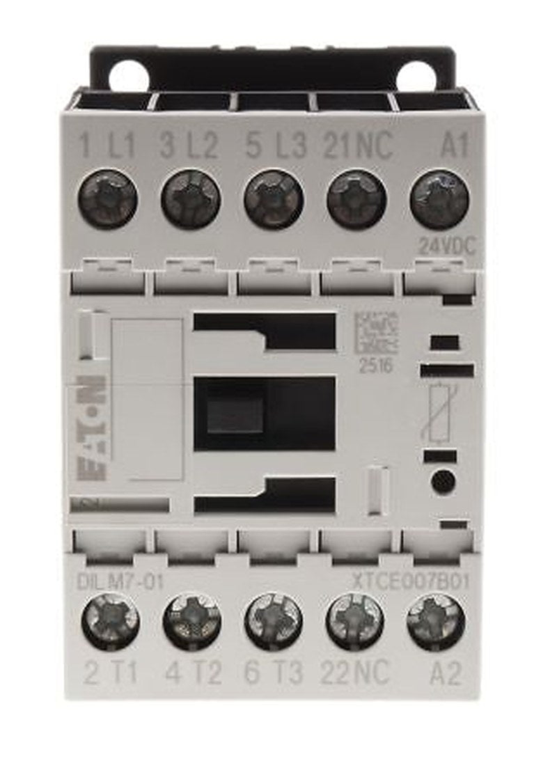 Eaton DILM Contactor, 24V dc Coil, 3-Pole, 7 A, 3 kW 24V dc, 3 NO, 400V ac