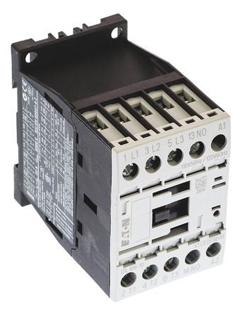 Eaton DILM Contactor, 110V ac Coil, 3-Pole, 9 A, 4 kW 110V ac, 3 NO, 400V ac