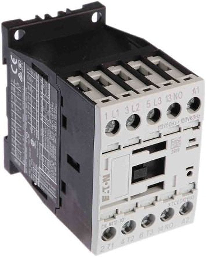 Eaton DILM Contactor, 110V ac Coil, 3-Pole, 12 A, 5.5 kW 110V ac, 1 NO, 400V ac