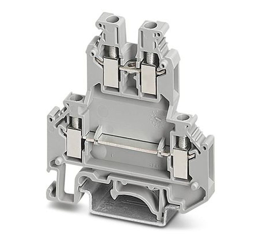 Phoenix Contact 2770011 UKK 3 Series Double Level Terminal Block Grey, 0.2mm², 4 mm², 2-Level, Screw, IECEx, KEMA