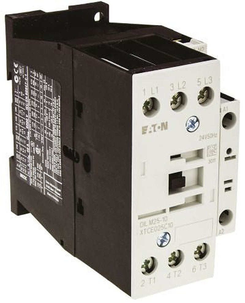 Eaton DILM Contactor, 24V ac Coil, 3-Pole, 25 A, 11 kW 24V ac, 3 NO, 400V ac