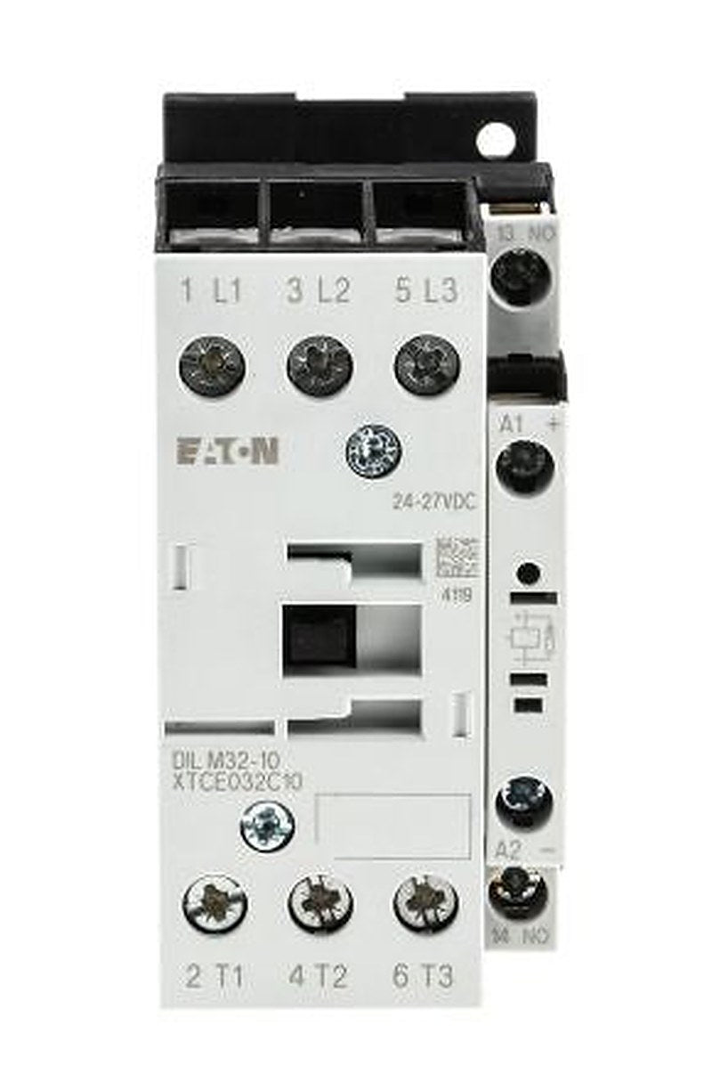 Eaton DILM Contactor, 24V dc Coil, 3-Pole, 32 A, 15 kW 24V dc, 3 NO, 400V ac
