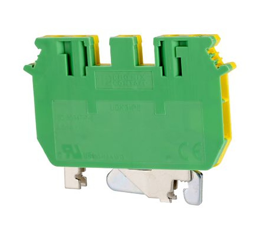 Phoenix Contact 2775456 UDK 3-PE Series Earth Terminal Block Green, Yellow, 0.2mm², 2.5 mm², 2-Level, Screw