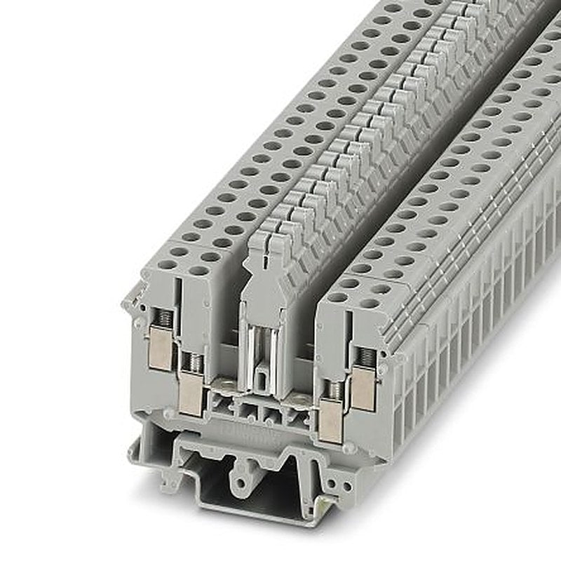 Phoenix Contact 2777072 UDK 4-T Series Feed Through Terminal Block Grey, 4mm², 1-Level, Screw
