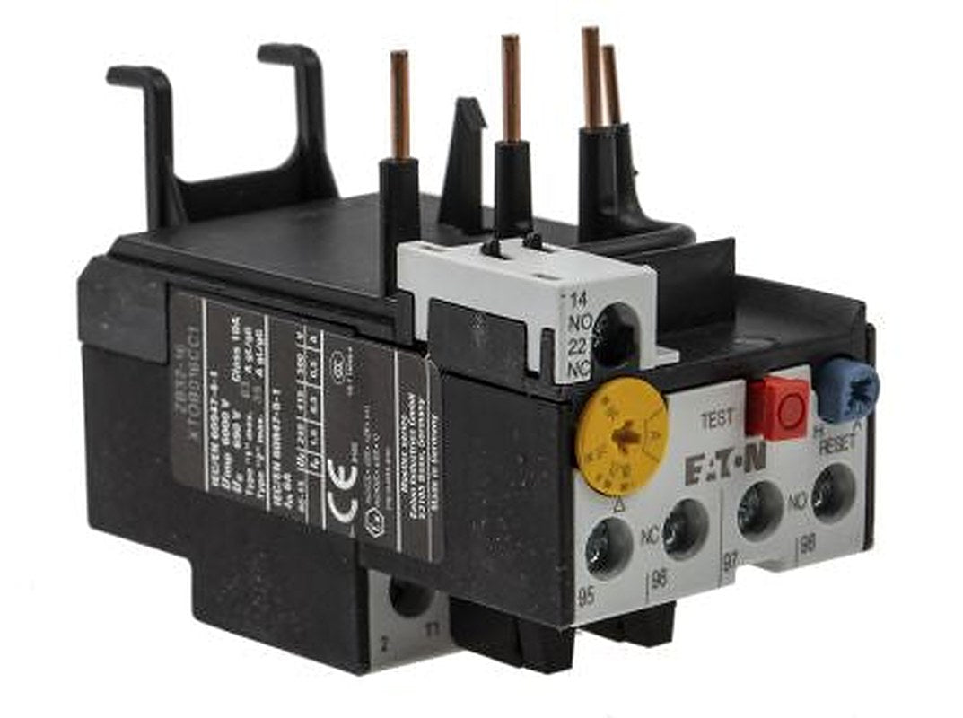 Eaton, ZB Overload Relay 1 NO/1 NC, 10A, 16 A F.L.C, 16A Contact Rating, 6 W, 500V ac