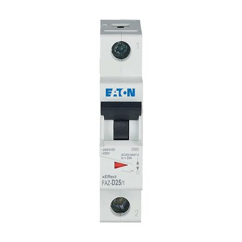 Eaton xEffect FAZ Miniature Circuit Breaker, 1-Pole, 25A, Type D, 230V ac AC, 48 V dc DC, 10 kA Breaking Capacity