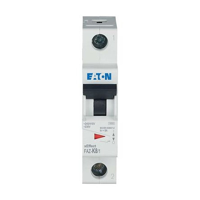 Eaton xEffect FAZ Miniature Circuit Breaker, 1-Pole, 8A, Type K, 230V ac AC, 48 V dc DC, 10 kA Breaking Capacity