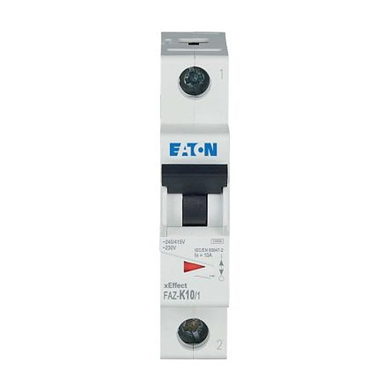 Eaton xEffect FAZ Miniature Circuit Breaker, 1-Pole, 10A, Type K, 230V ac AC, 48 V dc DC, 10 kA Breaking Capacity