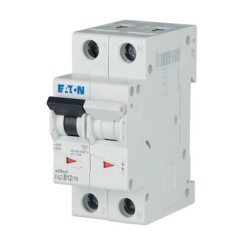 Eaton xEffect FAZ Miniature Circuit Breaker, 1-Pole, 12A, Type B, 230V ac AC, 60 V dc DC, 10 kA Breaking Capacity