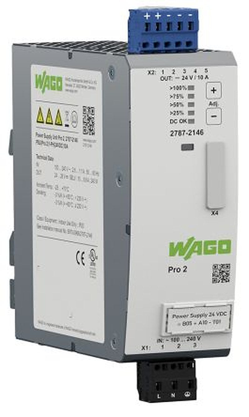WAGO 2787 DIN Rail Power Supply 230V ac/dc AC/DC Input 24V dc, 10 A Output DC 240 W