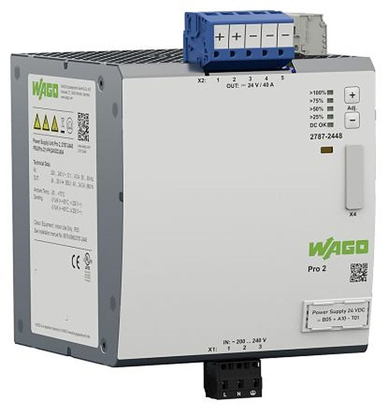 WAGO 2787 DIN Rail Power Supply 230V ac/dc AC/DC Input 24V dc, 40 A Output DC 960 W