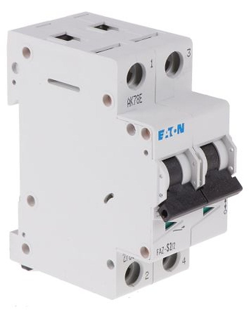 Eaton xEffect xEffect Miniature Circuit Breaker, 2-Pole, 2A, Type S, 230V ac AC, 60 V dc DC, 10 kA Breaking Capacity