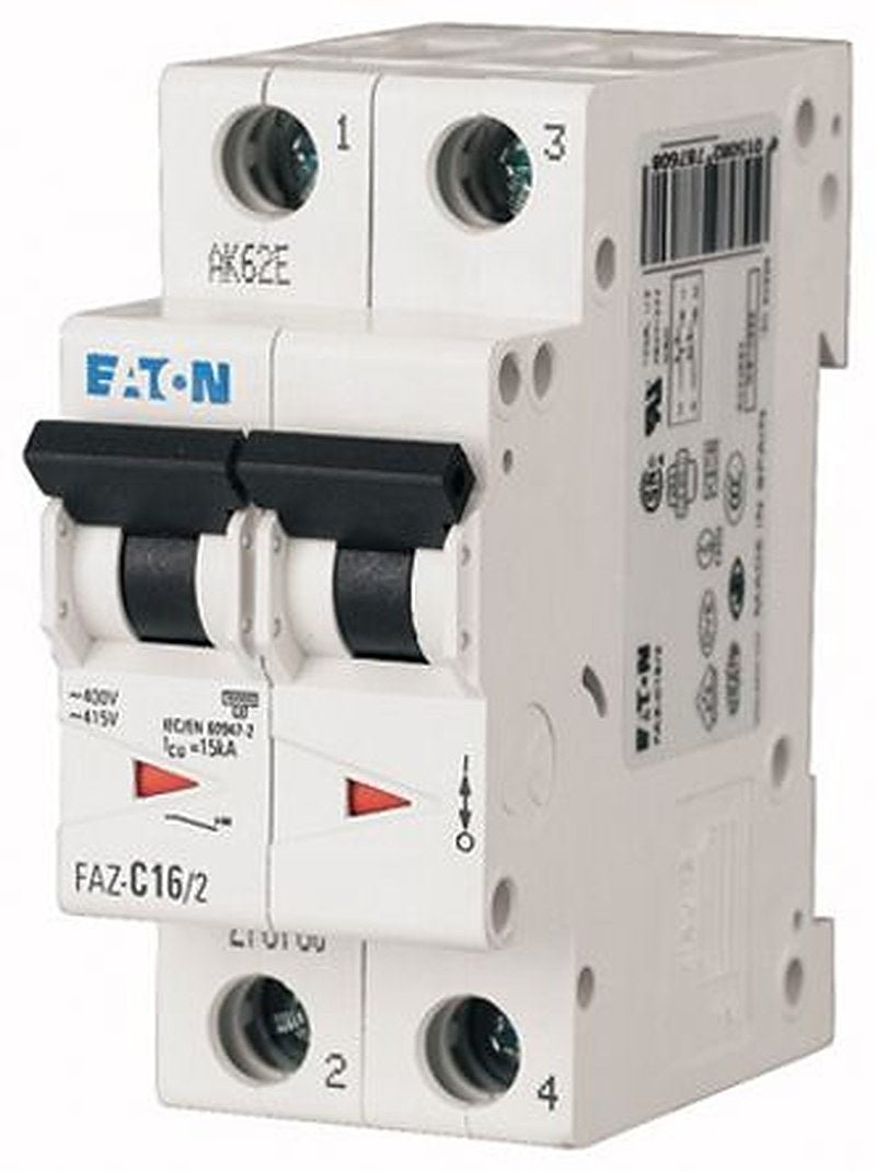 Eaton xEffect xEffect Miniature Circuit Breaker, 2-Pole, 20A, Type S, 230V ac AC, 10 kA Breaking Capacity