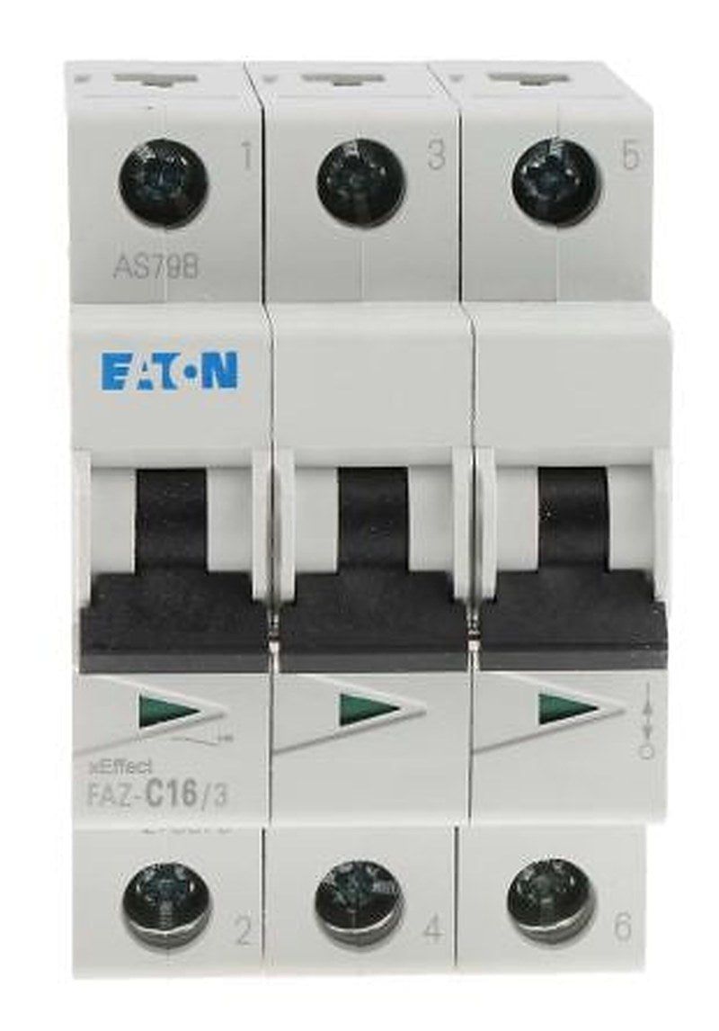 Eaton xEffect xEffect Miniature Circuit Breaker, 3-Pole, 16A, Type C, 400V ac AC, 10 kA Breaking Capacity